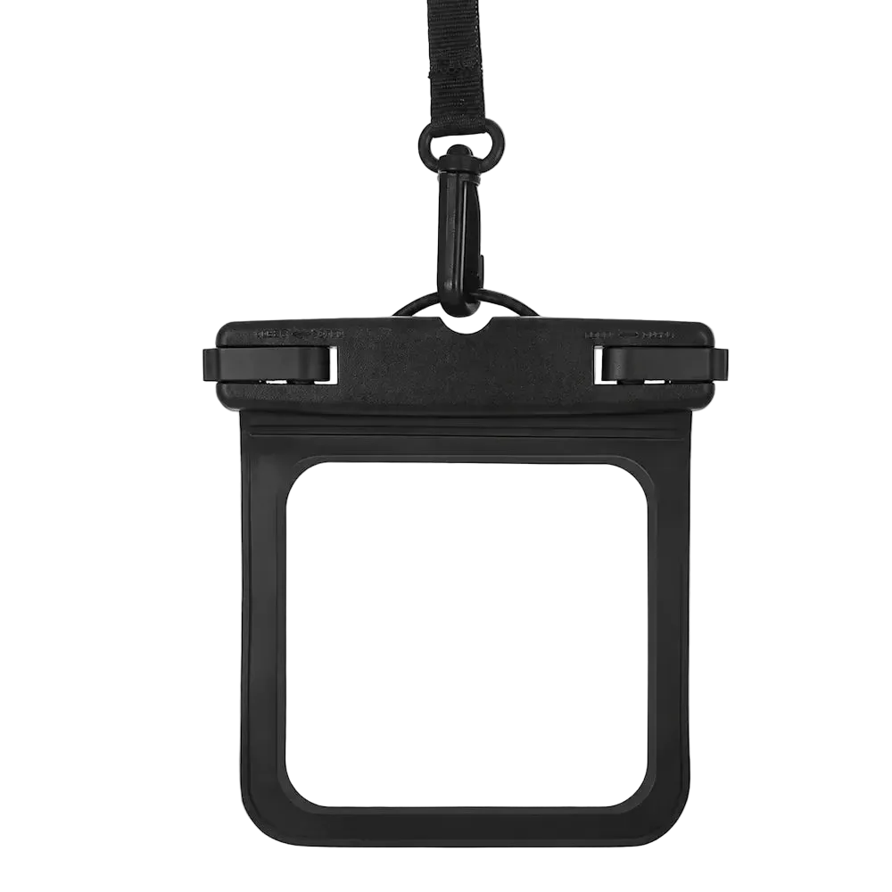 Protective waterproof pouch designed for GPS safety trackers, medical alert devices, personal emergency response systems, and wearable locator devices.