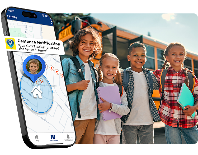 Real-time child tracking GPS with emergency alert and no internet risk