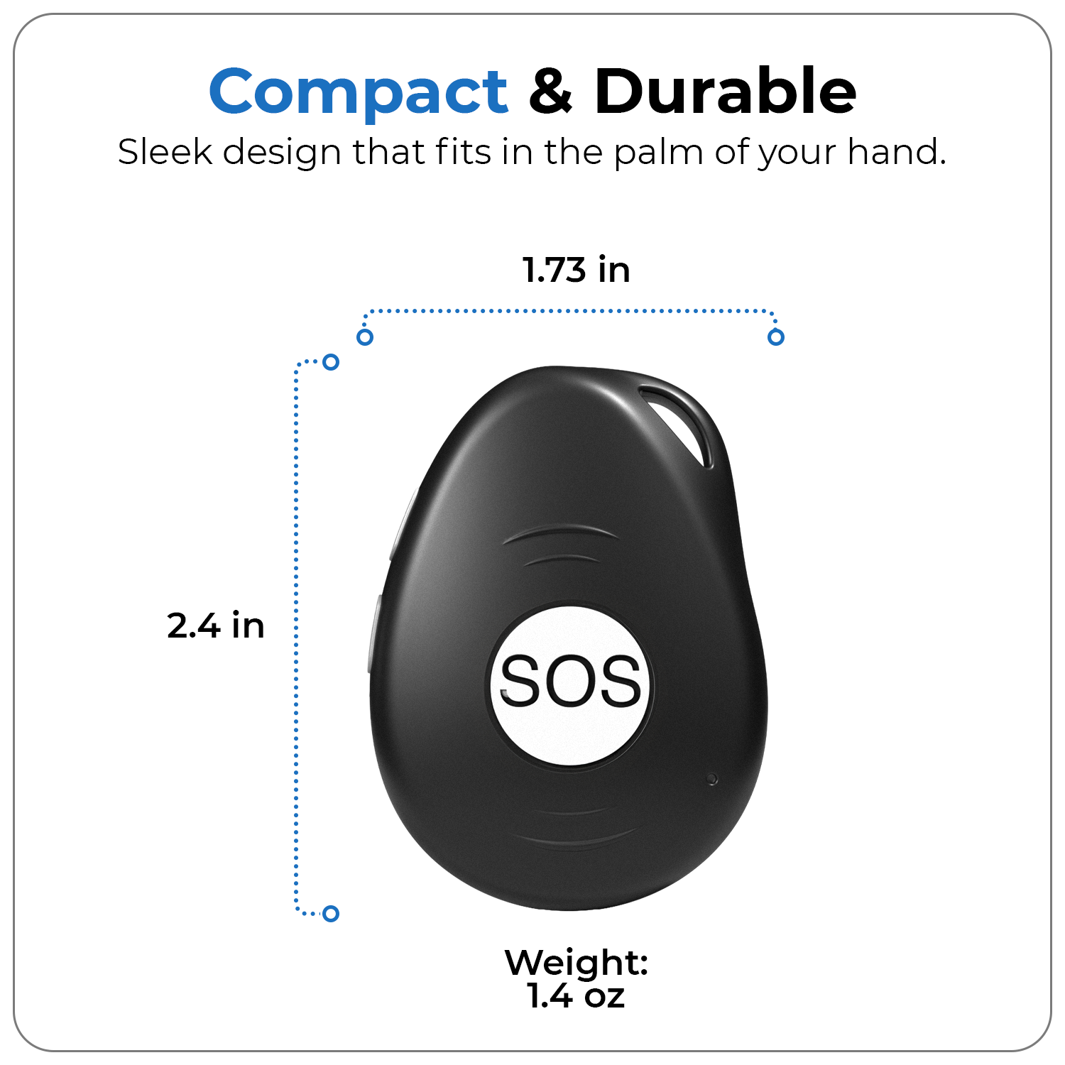 Compact SecuLife ES7 GPS Tracker for Seniors – Lightweight, Wearable Design with Dimensions