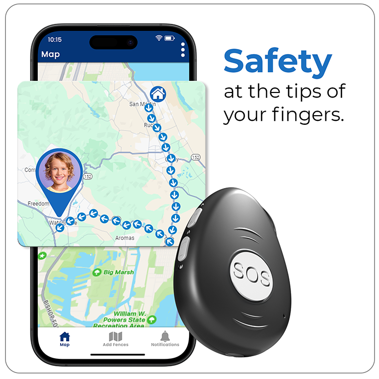 GPS device for children with real-time tracking and safety zone notifications