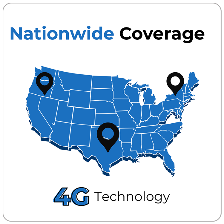 4G LTE nationwide connectivity coverage map for SecuLife GPS SOS tracker