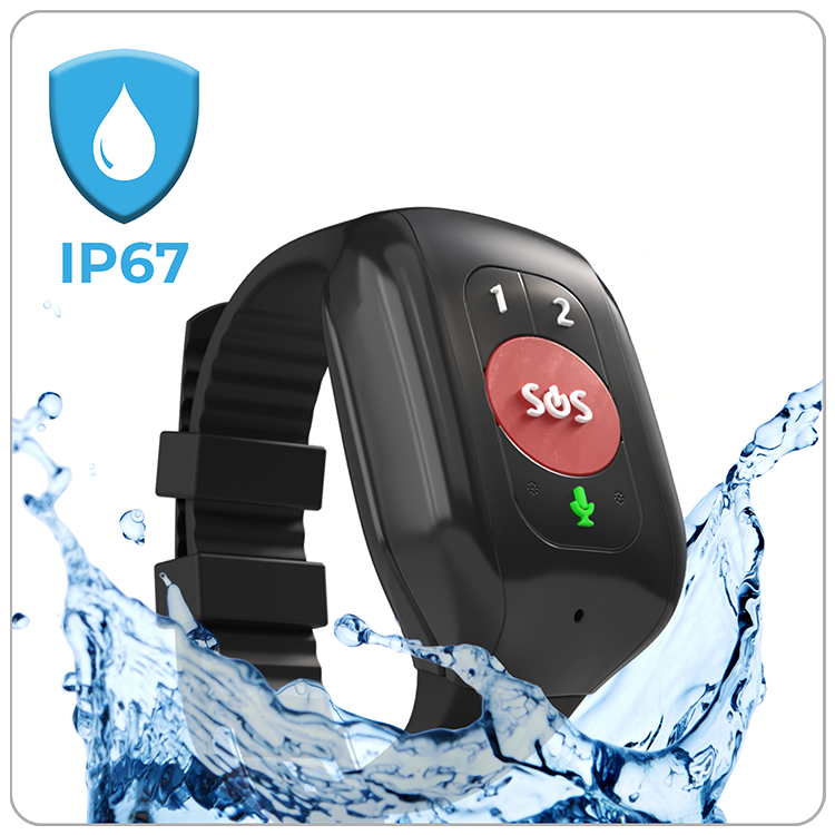 Durable IP67 waterproof and dustproof SOS wristband design