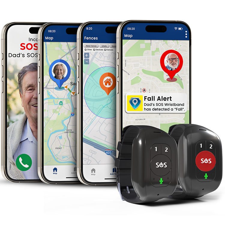 SecuLife SOS Wristband and caregiver mobile app features for senior safety