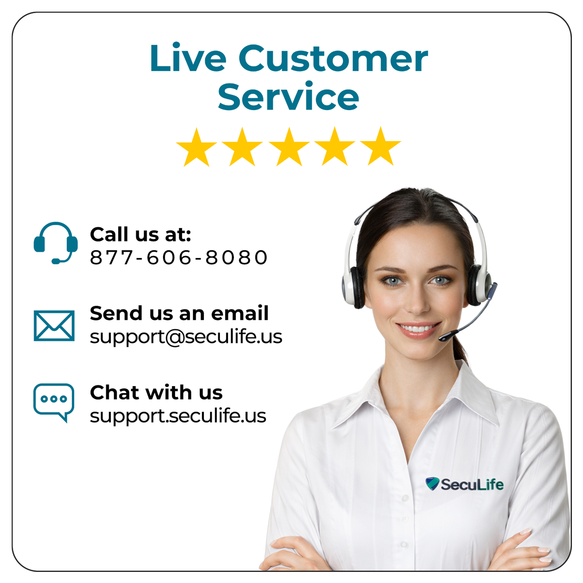 SecuLife senior smartwatch with fall detection and SOS alert featuring 24/7 customer support and caregiver mobile app for family peace of mind